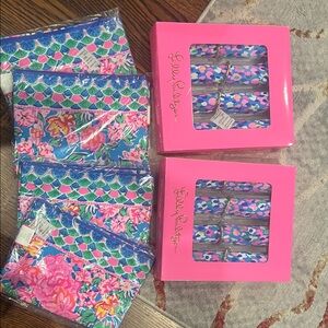 Lilly Pulitzer Vibrant Floral set of 8 napkins with rings +4 additional napkins